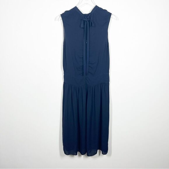 Joseph Women's Size EU 38 US 6 Blue Lucinda Georgette Silk Sleeveless Midi Dress - Picture 2 of 10